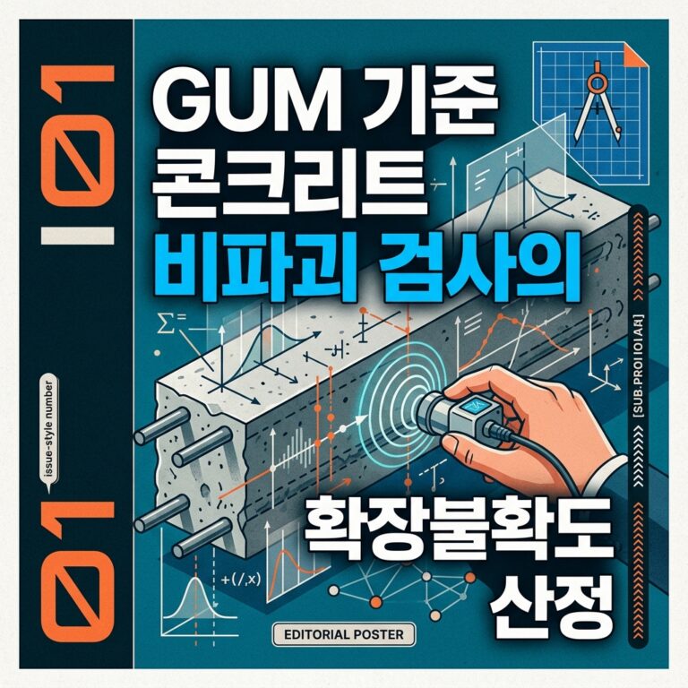 ai thumbnail poster GUM 기준 콘크리트 비파괴 검사의 확장불확도 산정 1789611260